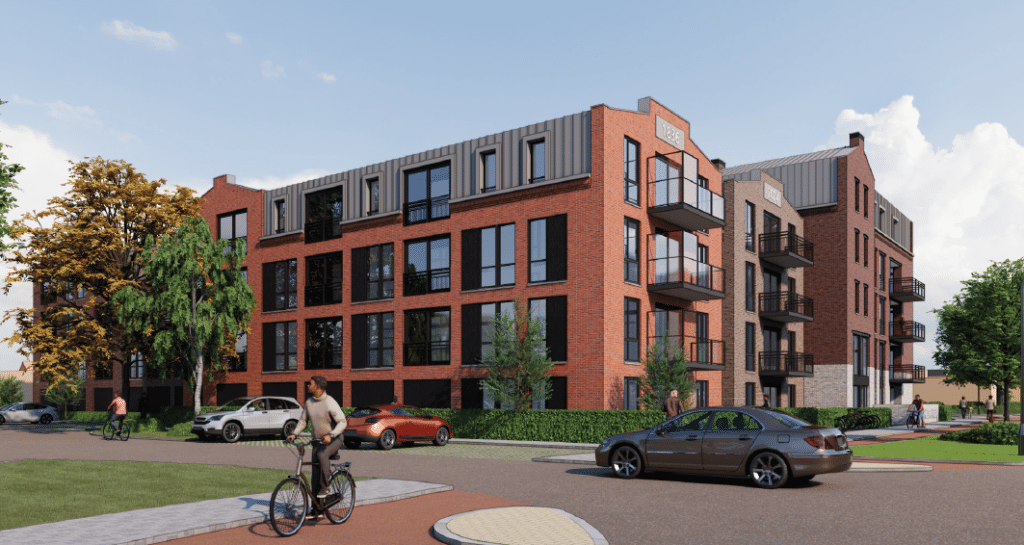 Impressie van het nieuwe wooncomplex aan de Grotestraat in Nijverdal